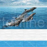 Панели ПВХ Unique «Дельфины» узор (комплект из 4-х панелей)