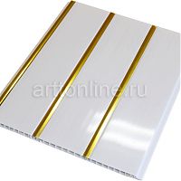 3-х секционная панель "Золото" белый лак 3000*300*8 мм.